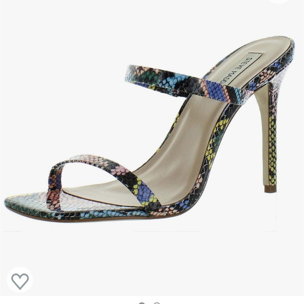 Square-toe Multi-colored Heeled Sandal 🐍